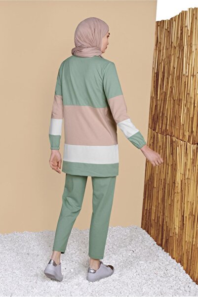 TRENDTESETTÜR Women's Green (MINT) Three Color Trousers Tracksuit Set 9355