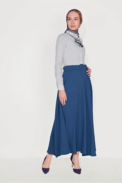 TRENDTESETTÜR Fusta casual pentru femei Indigo bleumarin - T 60085