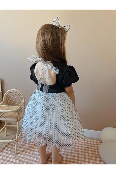 Tinypeople Rochie din tul cu cataramă cu buline pentru fete rochie elegantă pentru fete rochie de sărbători pentru fete