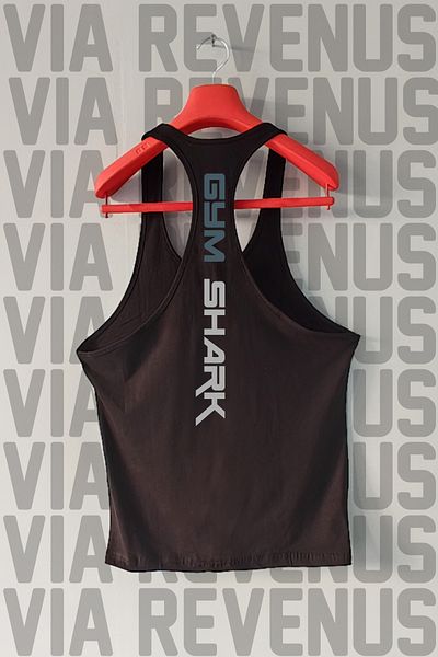 Vordevia Gym Shark Front and Back Printed Tank Top Sports Tank Top
