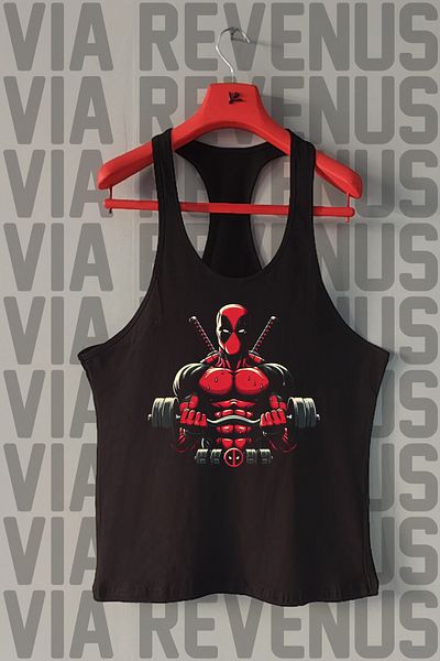 Vordevia Gym Front and Back Printed Tank Top Sports Singlet