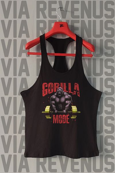 Vordevia Gorilla Mode Gym Printed Tank Top Sports Tank Top