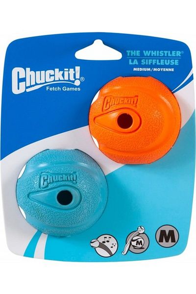 Chuckit !The Whistler 2-Piece Dog Play Ball (MEDIUM SIZE)
