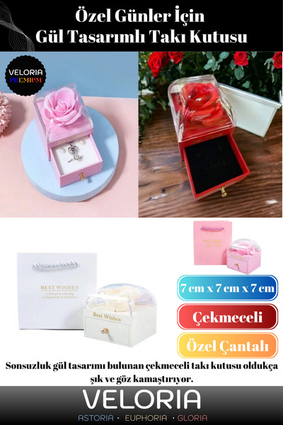 Veloria Premium Seri Şık Zarif Göz Kamaştırıcı Kolye Yüzük Ahşap Plastik Sons...