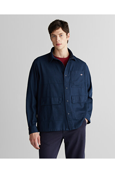 Gant Erkek Lacivert Oversize Fit Gömlek