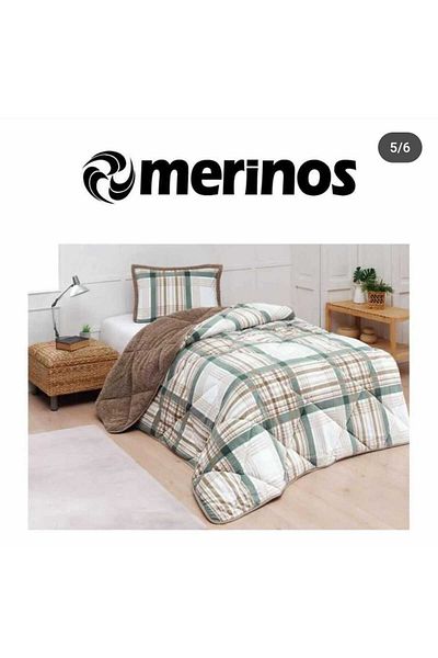 Merinos Σετ ύπνου μονό κουβερλί - 160*240 Inner Fiber Cream (Νέο προϊόν χωρίς πατάκι)