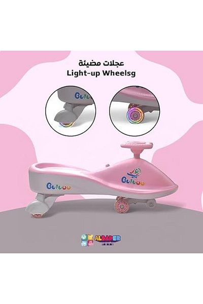 ALBADER سيارات الأرجوحة السحرية للأطفال - سيارة تويستر ماجيك للأطفال مع عجلات LED، سيارة دفع للأطفال