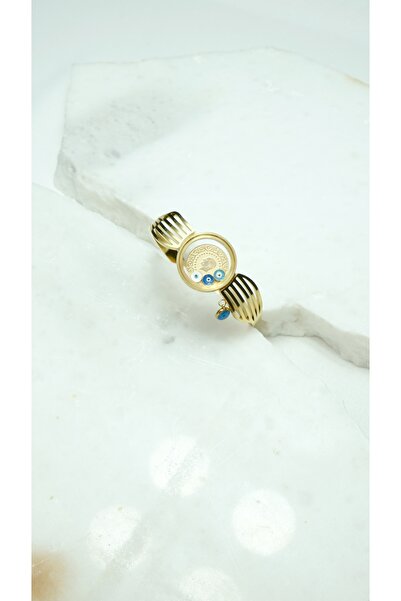 ANGELSS JEWELLERY ÇELİK ÇEYREKLİ NAZAR BONCUKLU KELEPÇE