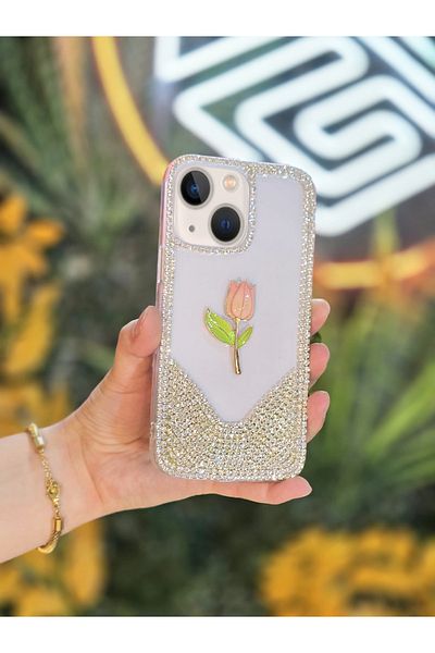 OSG حافظة هاتف واقية فاخرة فاخرة مع حجر ثلاثي الأبعاد متوافق مع iPhone 13 و14