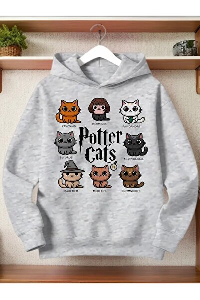 LAND MODA Unisex Black Potter Printed Sweatshirt