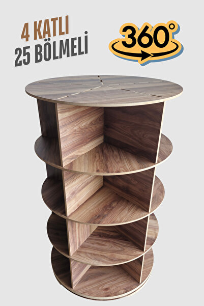 ihtiyacal 360° Dönen Ayakkabılık, Kitaplık, Teşhir Standı Çok Amaçlı Yuvarlak...
