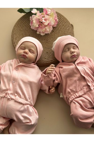 Mama Miel Baby 3-Piece 2-Piece Set - Jacket, Pants, and Beret (Pink & Dusty Rose)