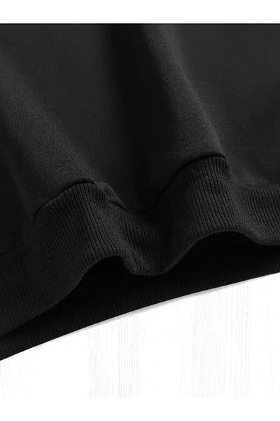 LAND MODA Unisex φούτερ με μαύρη στάμπα