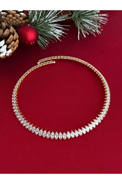 Luparadis NS-Damla Taş Model Gold Choker Kolye