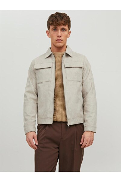 Jack & Jones jack jones Ανδρικό Μπουφάν Δερματίνη 12213082 Μπεζ