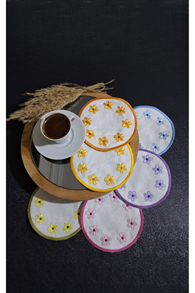 NGR HOME 6 قطع من مناديل الكوكتيل الجانبية لعرض القهوة المزهرة