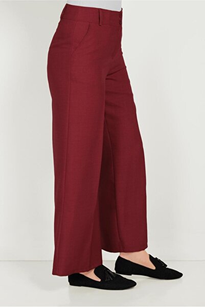 TRENDTESETTÜR Women's Red Wide Leg Trousers 70072