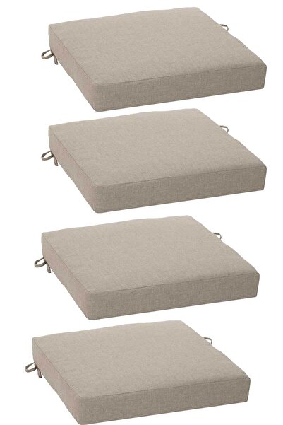 RevuBaby Güneşe Dayanıklı  COTON Kumaş Bahçe Balkon Minderi  50x50x8CM 4 ADET