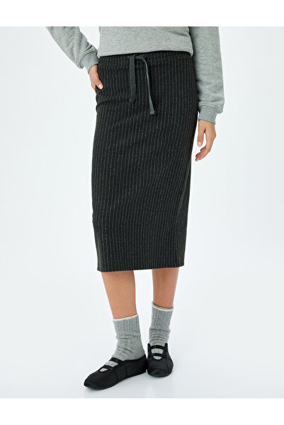 Koton Gray Women's Midi Skirt