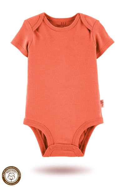 MAHFEL 5-Piece Organic Unprinted Short Sleeve Baby Bodysuit
