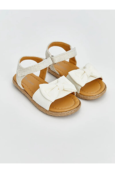 LC Waikiki Lcw Steps Beige Bow Detailed Baby Girl Sandals