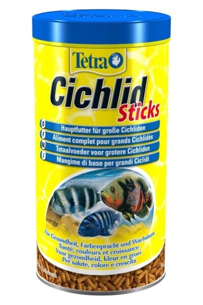 Tetra Cichlid Sticks Cichlid Balıkları Için Çubuk Balık Yemi 1 Lt