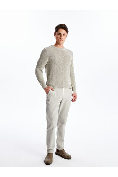 LC Waikiki Beige Standard Fit Velvet Men's Trousers