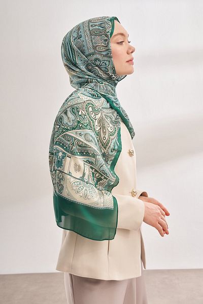 ARMANDA Emerald Mystic Patterned Imported Voile Shawl