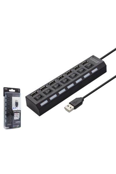 HADRON Hdx7001 Usb Hub 7*usb 7ın1 Siyah