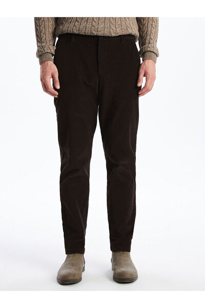 LC Waikiki Brown Standard Fit Velvet Men's Trousers