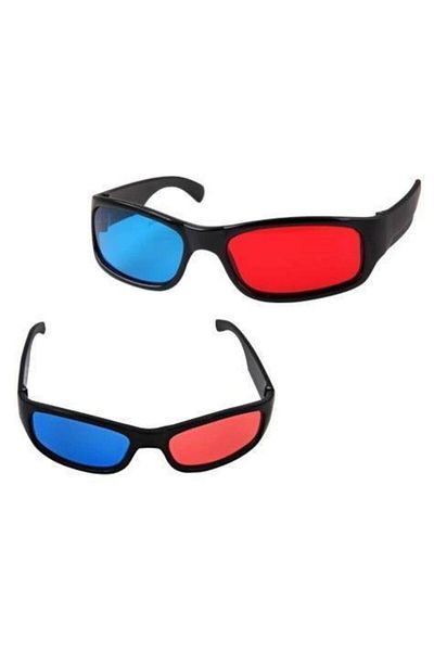 İndiriminVar 2 Pieces 3 Dimensional Glasses 3d Colored Plastic Glasses Passive 3d Glasses