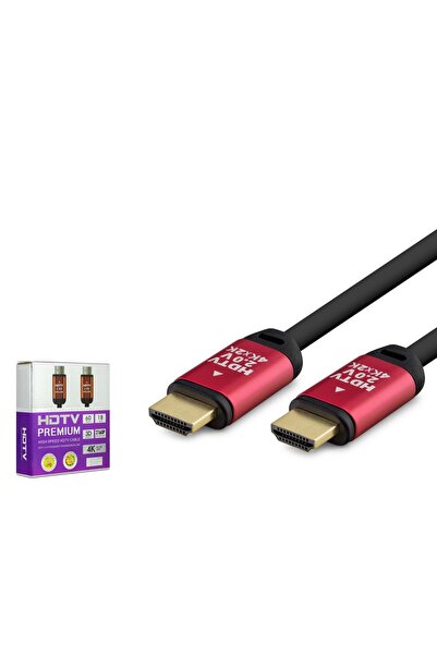 HADRON Hdx2034 HDMI 2.0 Cable 4K 60 Hz Od 8.0 mm 5 m Black Red
