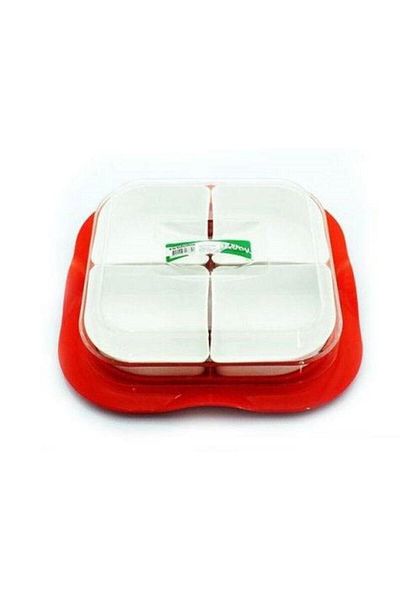 İndiriminVar 2 Pieces of Breakfast Jam Honey Olive Serving Set with 4 Bowls - Set with Lid