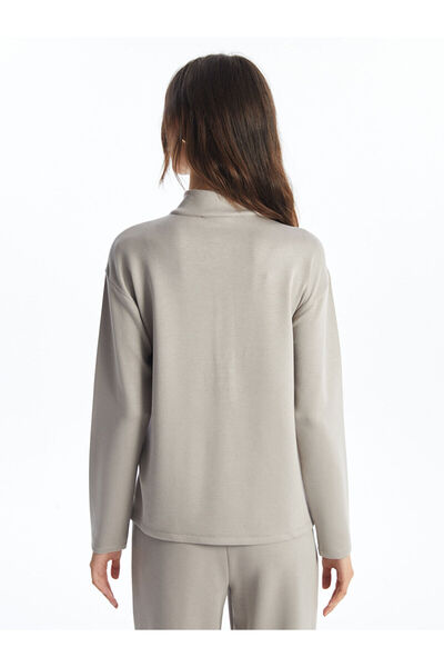 LC Waikiki Brown Stand Collar Women's Sweatshirt