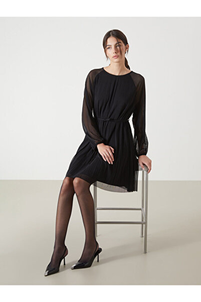 LC Waikiki LCW Bisiklet Yaka Kadın Şifon Elbise