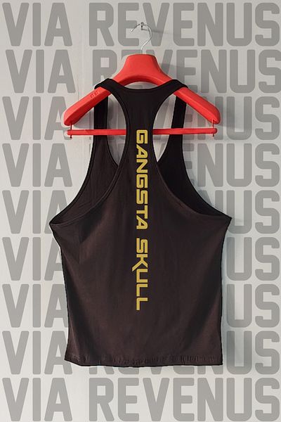 Vordevia Gangsta Skull Front and Back Printed Tank Top Sports Tank Top