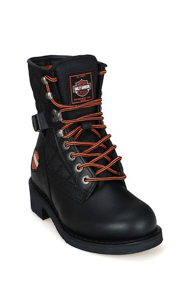 Harley Davidson Μαύρα Δερμάτινα Γυναικεία Μποτάκια