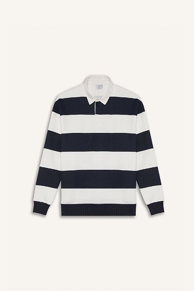 DeFacto Boxy Fit Polo-Kragen-Sweatshirt mit Streifen D1784AX24WN