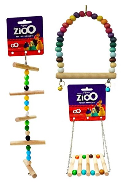 YİĞİTLERAVM Pamepaw Muhabbet Kuşu Ve Papağanlar Için Salıncak Oyuncak Seti 3'lü