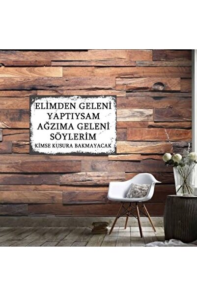 DURUSOY Ξύλινη ρετρό αφίσα από MDF, Αστεία ατάκες, Γραφές τοίχου, Τοπίο, Ιστο...