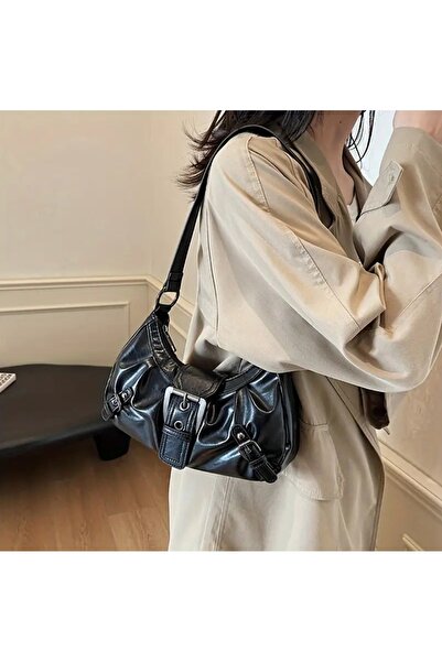 Y2K Style Women's Heart Vintage Suni Deri Omuz Çantası