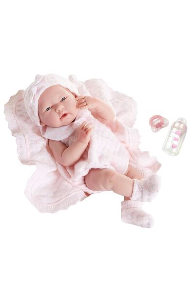 Berenguer Örme Battaniye ve Gerçekçi Yenidoğan Oyuncak Kız Bebek 38 cm