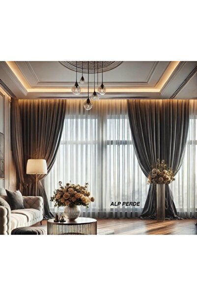 Alp Perde Modern White Tulle Curtain - 1/2.5 Pleated, Leaded, Iron-On Alpperde