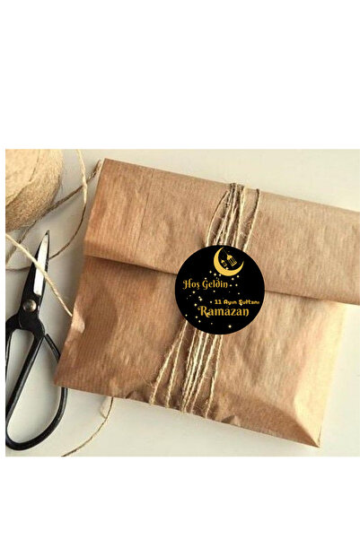 Dekals 20 Adet Hediye Poşeti Etiketi Hoş geldin Ramazan Etiketi Yuvarlak Sticker Küçük Boy