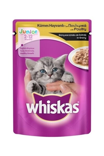 Whiskas Pouch Yavru Kümes Hayvanlı Yaş Kedi Maması 85 gr X 24 Adet