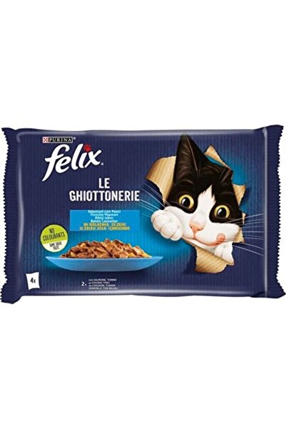 FELIX Multipack Somonlu ve Ton Balıklı 4X85 gr 12'li Yetişkin Kedi Yaş Maması