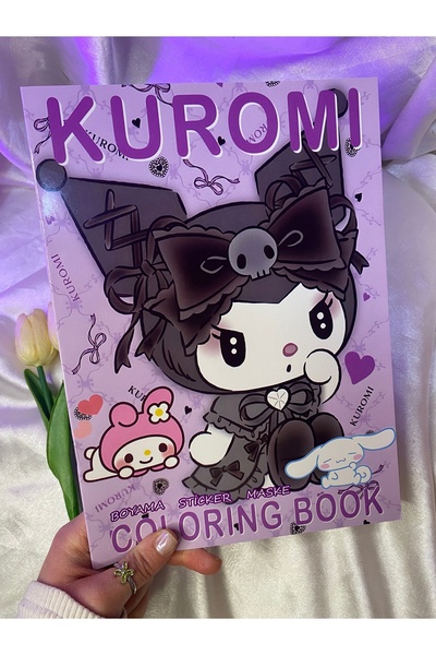 0-6 Yaş Yayınları Sanrıo karakterli kuromi boyama kitabı sticker ve maske hed...