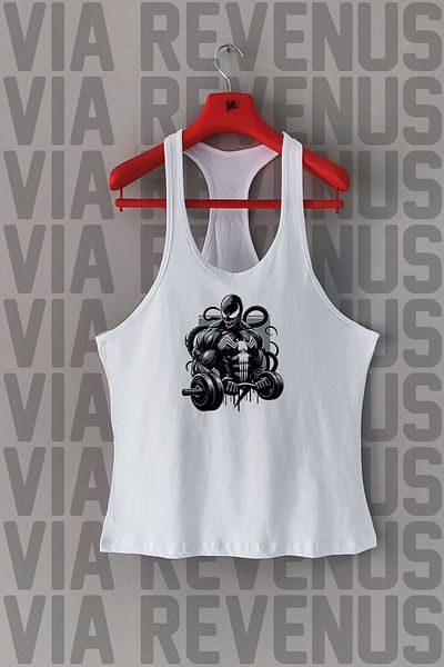 Vordevia Fitness Μπροστινό και Πίσω Αθλητικό Μπλουζάκι με στάμπα