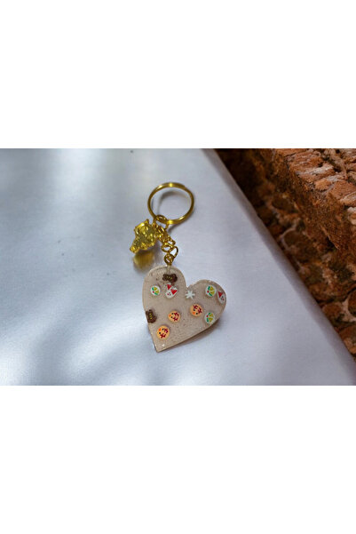 Asel Epoksi Şeffaf Kalpli Hediyelik Çanta Aksesuari Anahtarlık