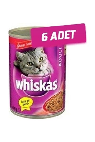 Whiskas 6 Adet - Biftekli Yetişkin Kedi Konservesi 400 gr TY103646